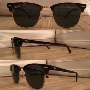RayBan Clubmaster-Tortoise Shell/Gold Rim/Black
